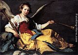 Bernardo Strozzi Famous Paintings - A Personification of Fame